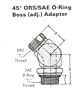45o ORS-SAE O-Ring Boss